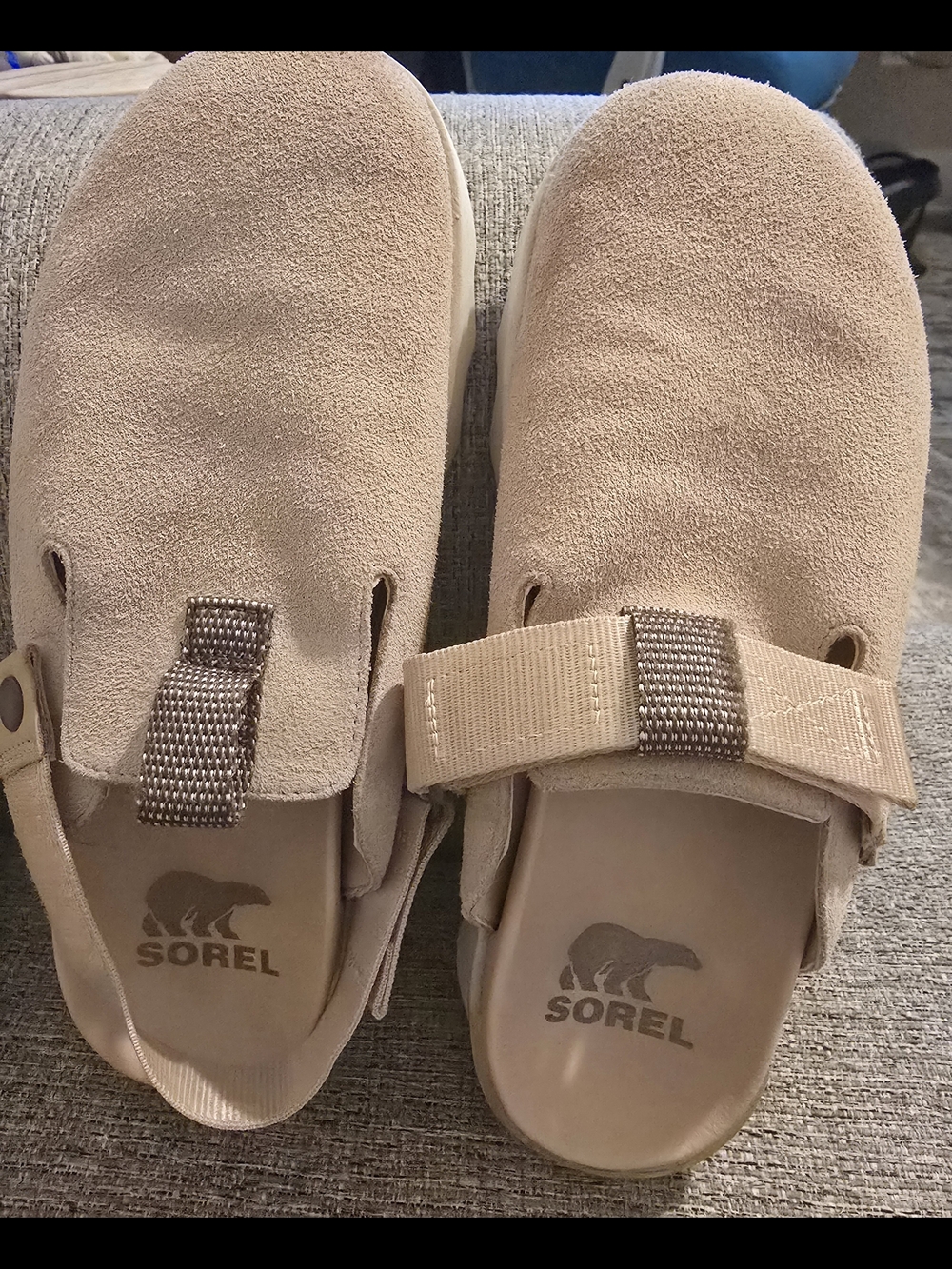 SOREL Beige Suede Slide Clogs